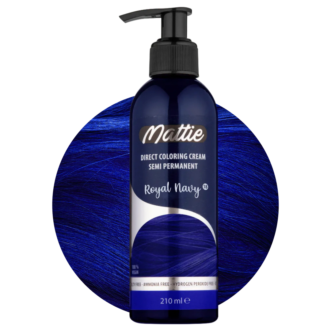Mattie Royal Navy - Vegan Semi-Permanent Direct Dye Hair Color Cream 210 ml