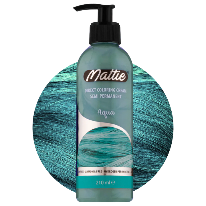 Mattie Aqua - Vegan Semi-Permanent Direct Dye Hair Color Cream 210 ml