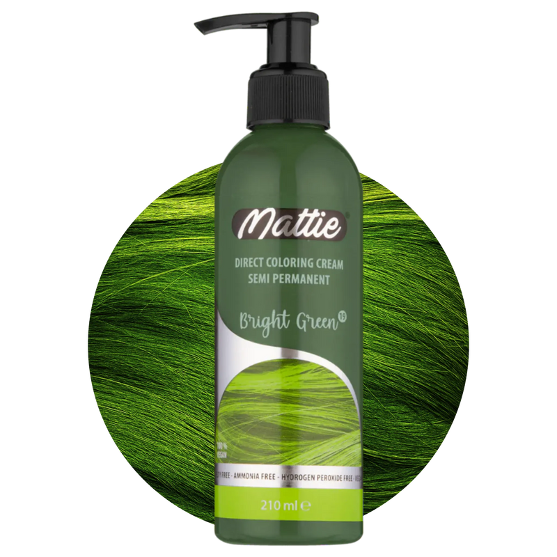 Mattie Bright Green - Direct Vegan Kleurcrème Semi-Permanent 210ml