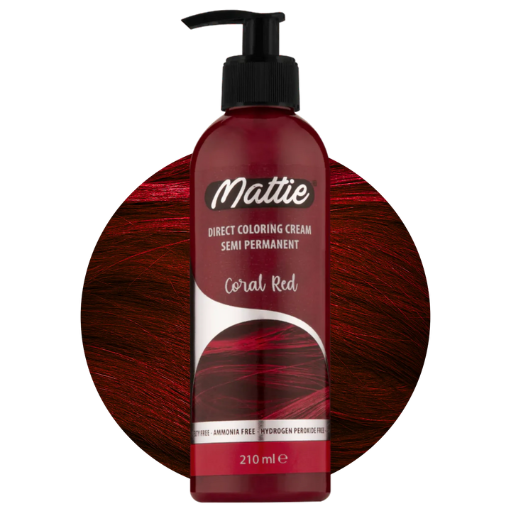 Mattie Coral Red - Vegan Semi-Permanent Direct Dye Hair Color Cream 210 ml