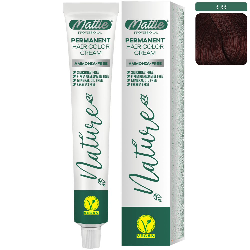 Mattie Professional Nature (5.66) Wijnrood - Vegan Permanente Haarkleurcrème 60ml