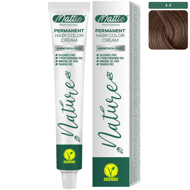 Mattie Professional Nature (6.0) Intens Donkerblond - Vegan Permanente Kleurcrème 60ml