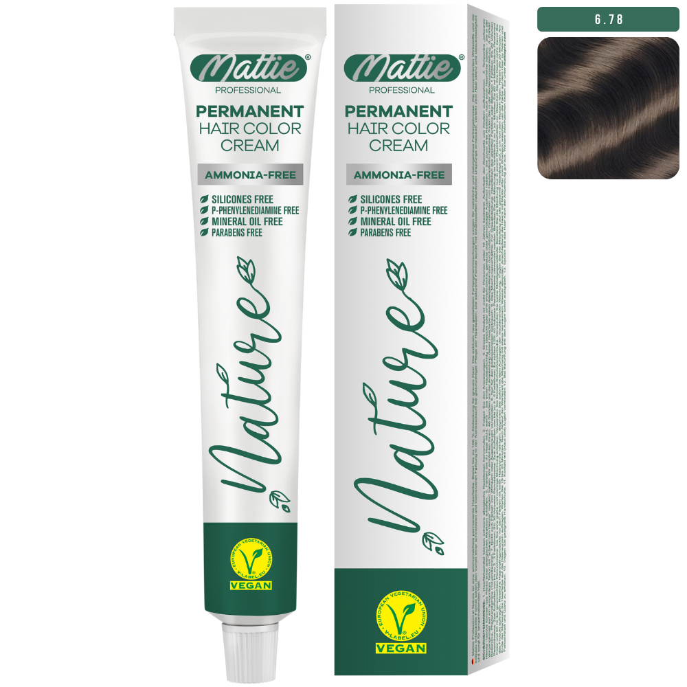 Mattie Professional Nature (6.78) Bruin Beige - Vegan Permanente Haarkleurcrème 60ml