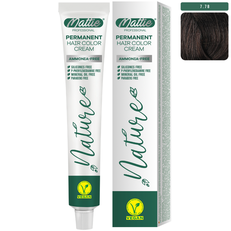 Mattie Professional Nature (7.78) Lichtbruin Beige - Vegan Permanente Kleurcrème 60ml