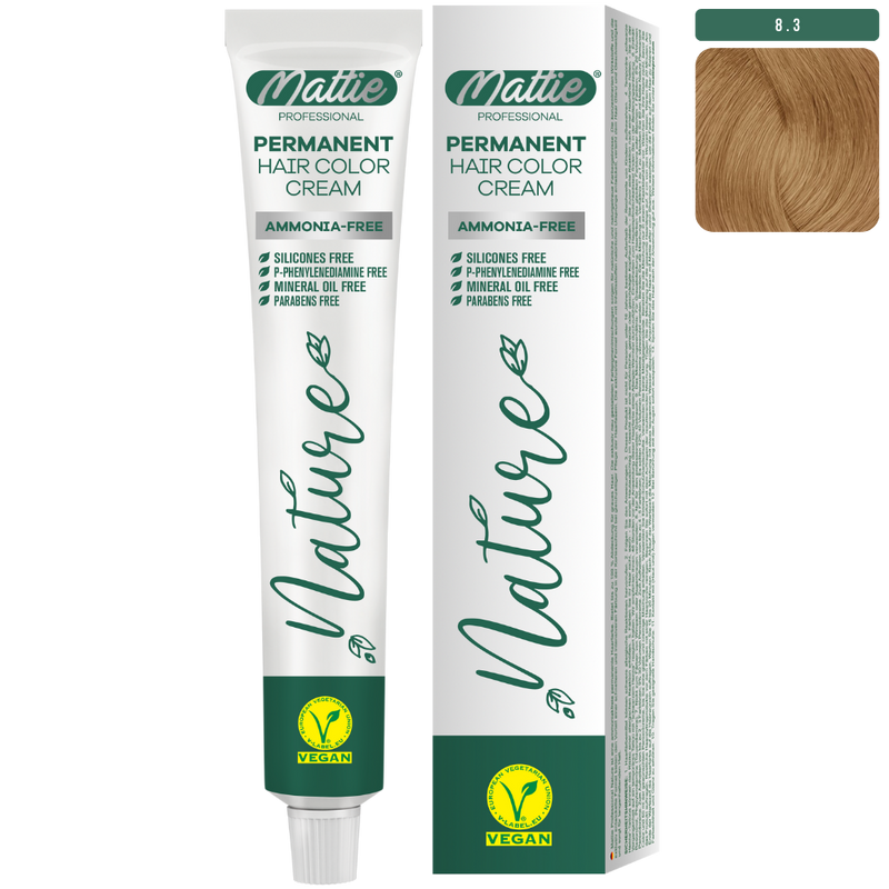 Mattie Professional Nature (8.3) Goudblond - Vegan Permanente Kleurcrème 60ml