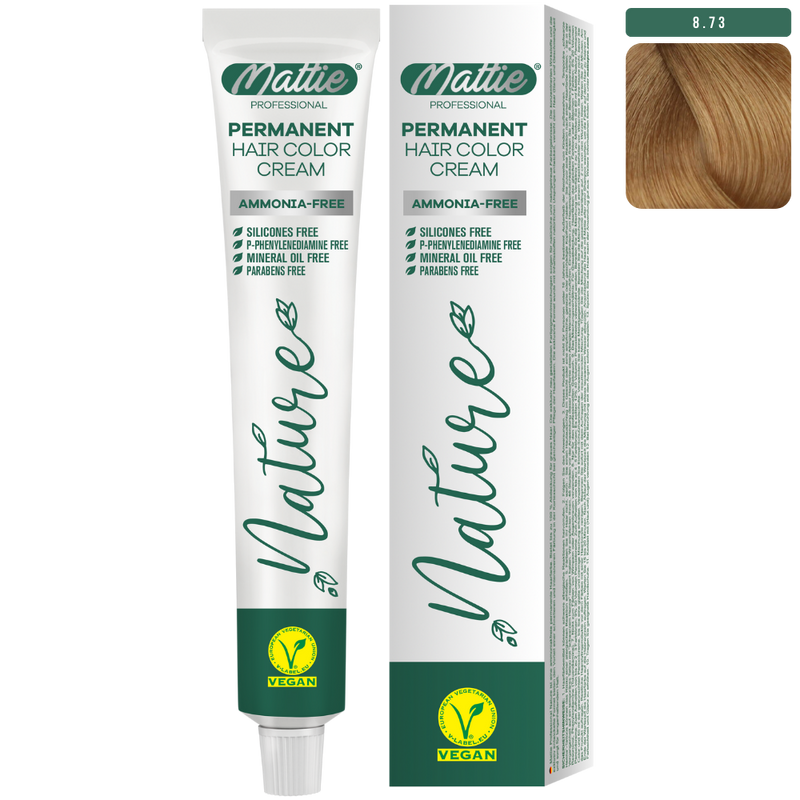 Mattie Professional Nature (8.73) Lichtblond Goudbruin - Vegan Permanente Kleurcrème 60ml