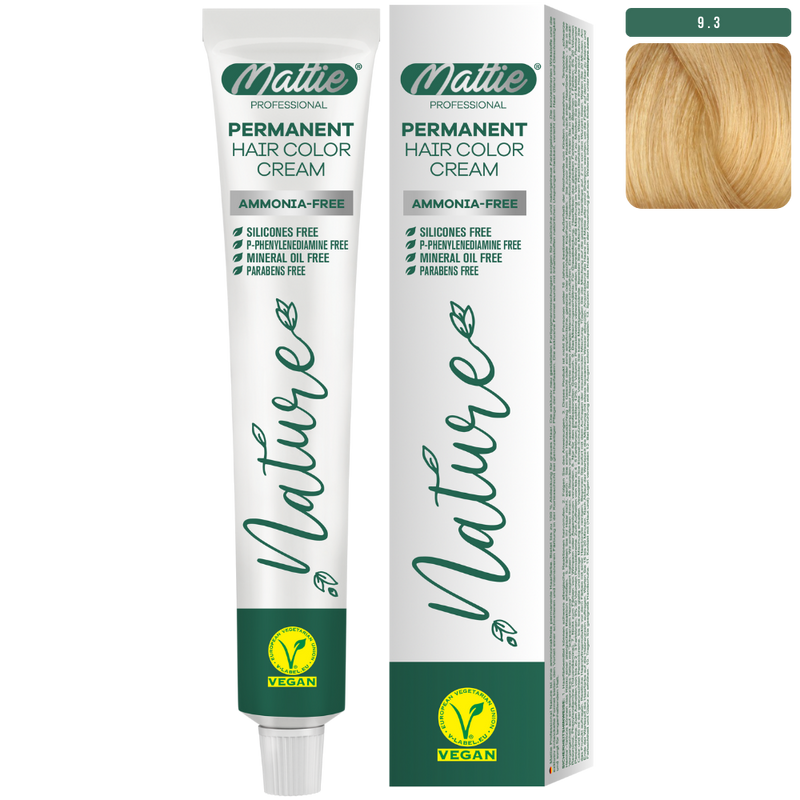 Mattie Professional Nature (9.3) Licht Goudblond - Vegan Permanente Kleurcrème 60ml